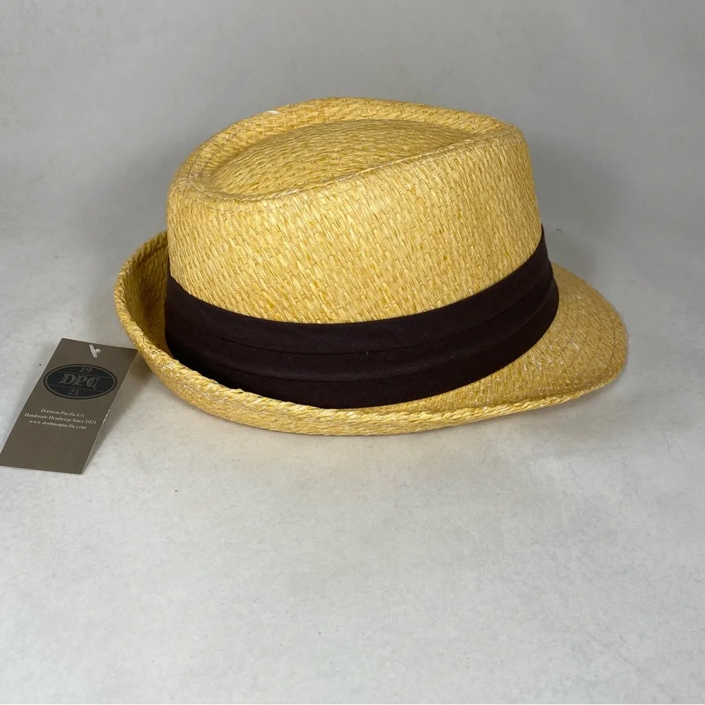 Dorfman Pacific Fedora Front Pinch Diamond Crown Hat NWT